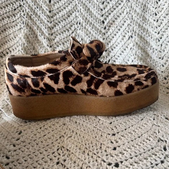 Loeffler Randall Tabitha Bracco knotted Chukka Animal Print Platform Shoes - Picture 10 of 16